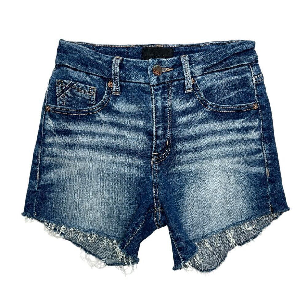 Buckle Black Jean Shorts Women's Size 24 Blue Cut Off Denim Summer Shorts